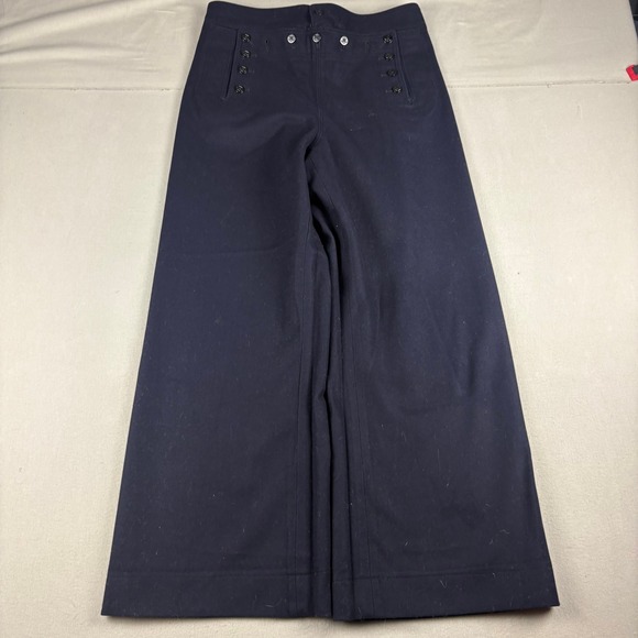 US Navy Other - Vintage US Navy Style Wool Sailor Pants Navy Blue Wide Leg High Waist Trousers